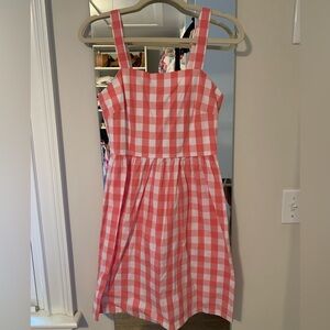 NWOT J. Crew Factory Pink Gingham Apron Dress Size XS